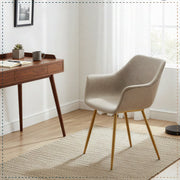 Markley Leather Dining Chair with Powder-Coated Iron Legs