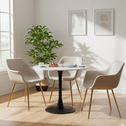 Markley Leather Dining Chair with Powder-Coated Iron Legs