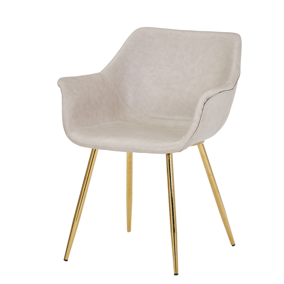 Markley Leather Dining Chair with Powder-Coated Iron Legs