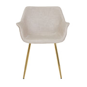 Markley Leather Dining Chair with Powder-Coated Iron Legs