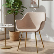 Markley Leather Dining Chair with Powder-Coated Iron Legs