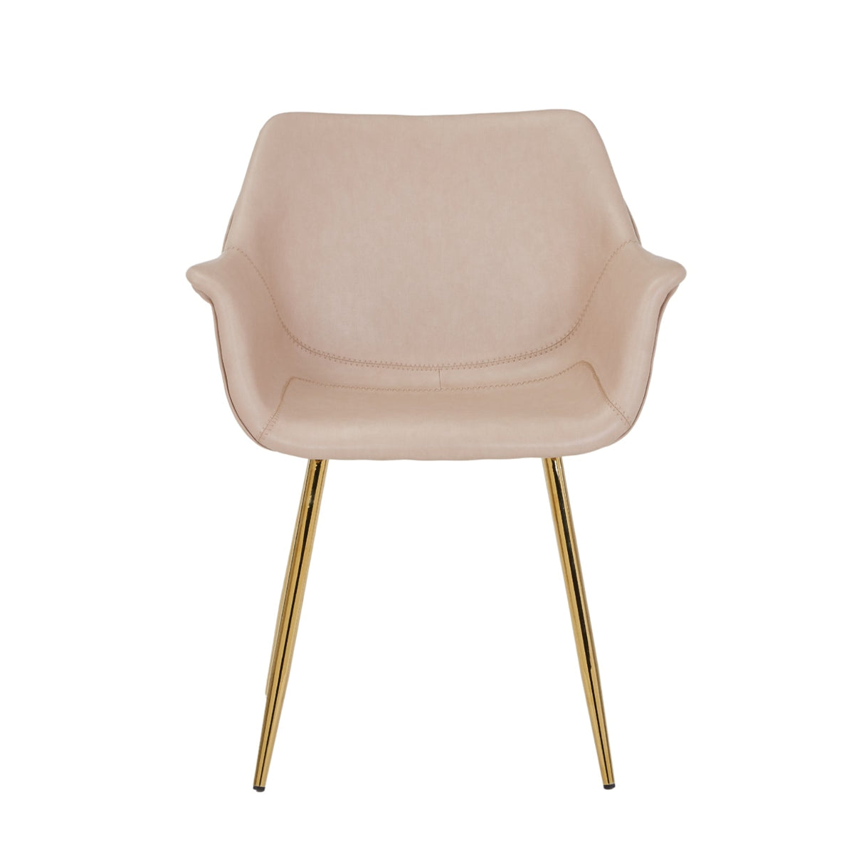 Markley Leather Dining Chair with Powder-Coated Iron Legs