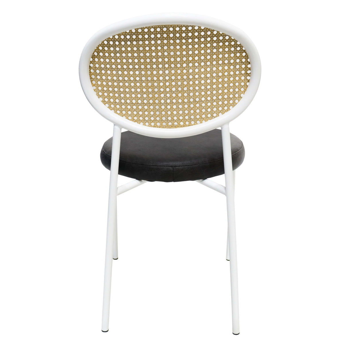 Euston Velvet Dining Chair with Rattan Back and Stainless Steel Legs - Elax Furniture