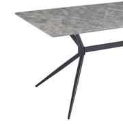 Elega Rectangular Dining Table with Sintered Stone Top and Black Steel Base