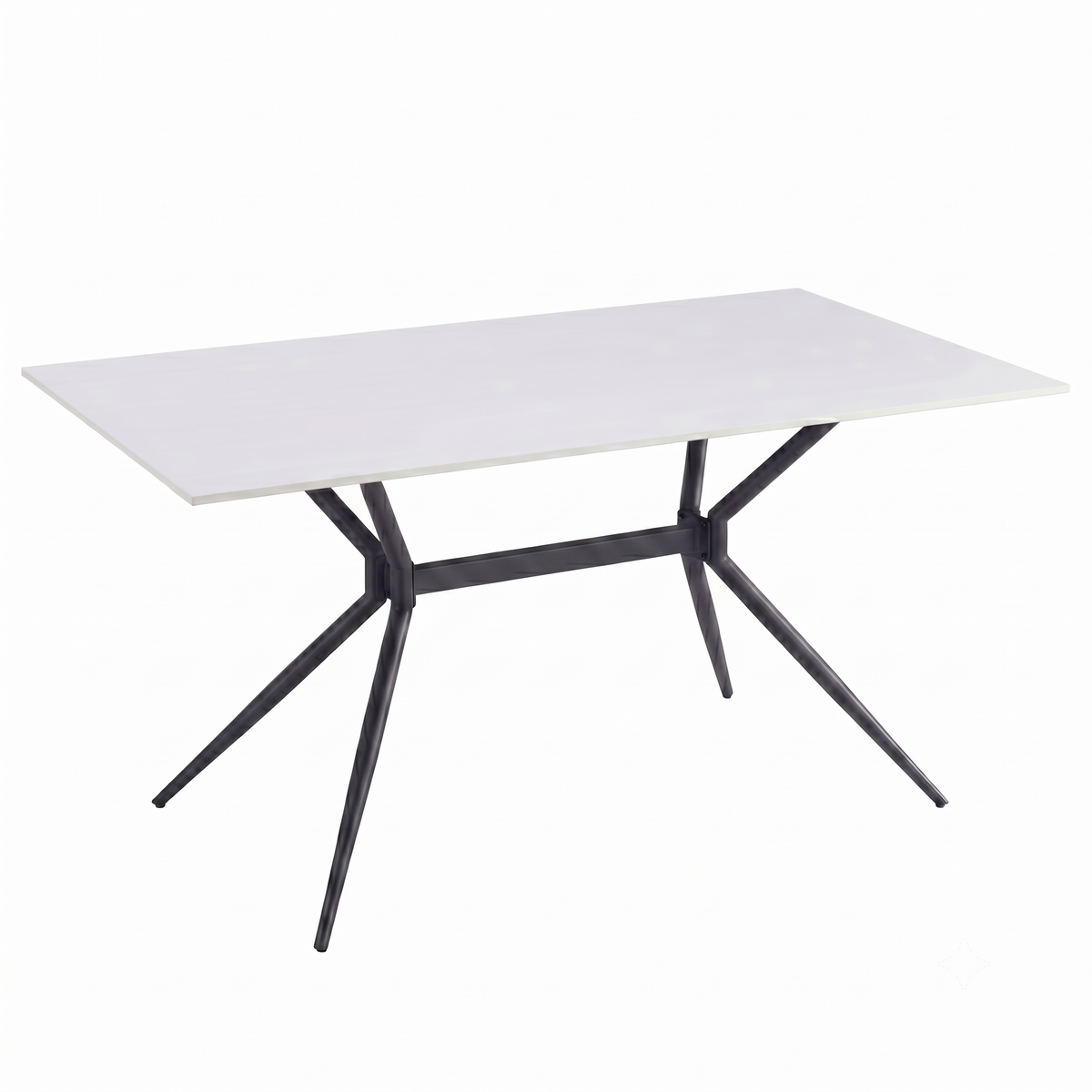 Elega Rectangular Dining Table with Sintered Stone Top and Black Steel Base