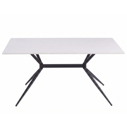 Elega Rectangular Dining Table with Sintered Stone Top and Black Steel Base