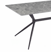 Elega Rectangular Dining Table with Sintered Stone Top and Black Steel Base