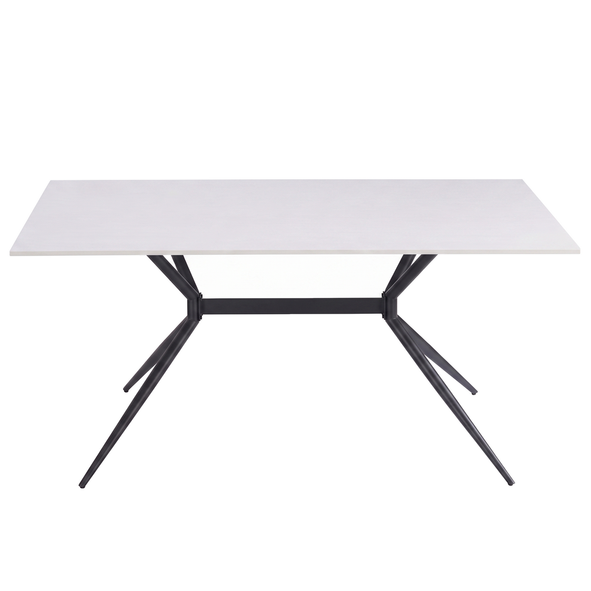 Elega Rectangular Dining Table with Sintered Stone Top and Black Steel Base
