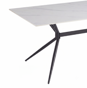 Elega Rectangular Dining Table with Sintered Stone Top and Black Steel Base