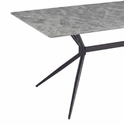 Elega Rectangular Dining Table with Sintered Stone Top and Black Steel Base