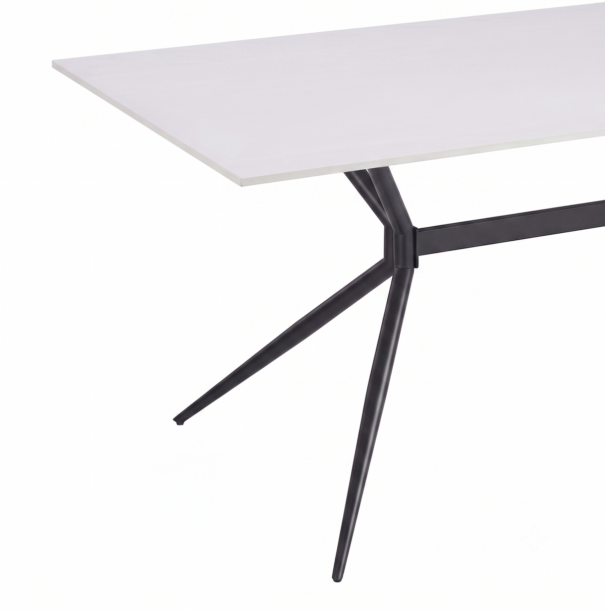 Elega Rectangular Dining Table with Sintered Stone Top and Black Steel Base