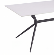 Elega Rectangular Dining Table with Sintered Stone Top and Black Steel Base