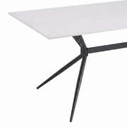 Elega Rectangular Dining Table with Sintered Stone Top and Black Steel Base