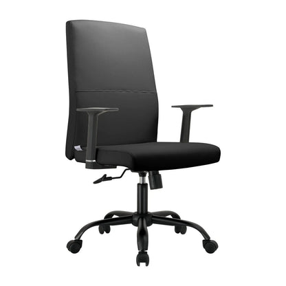 Evander Leather Office Chair in Aluminum with Adjustable Height and Swivel - Elax Furniture