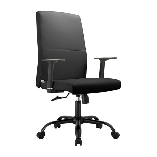 Evander Leather Office Chair in Aluminum with Adjustable Height and Swivel - Elax Furniture