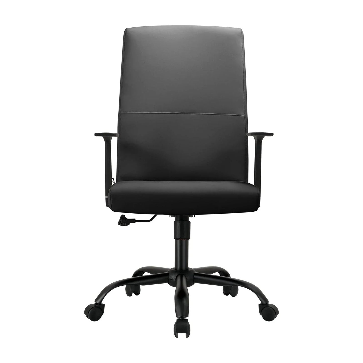Evander Leather Office Chair in Aluminum with Adjustable Height and Swivel - Elax Furniture