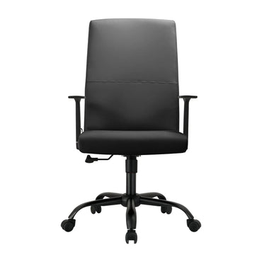 Evander Leather Office Chair in Aluminum with Adjustable Height and Swivel - Elax Furniture