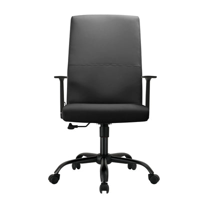 Evander Leather Office Chair in Aluminum with Adjustable Height and Swivel - Elax Furniture