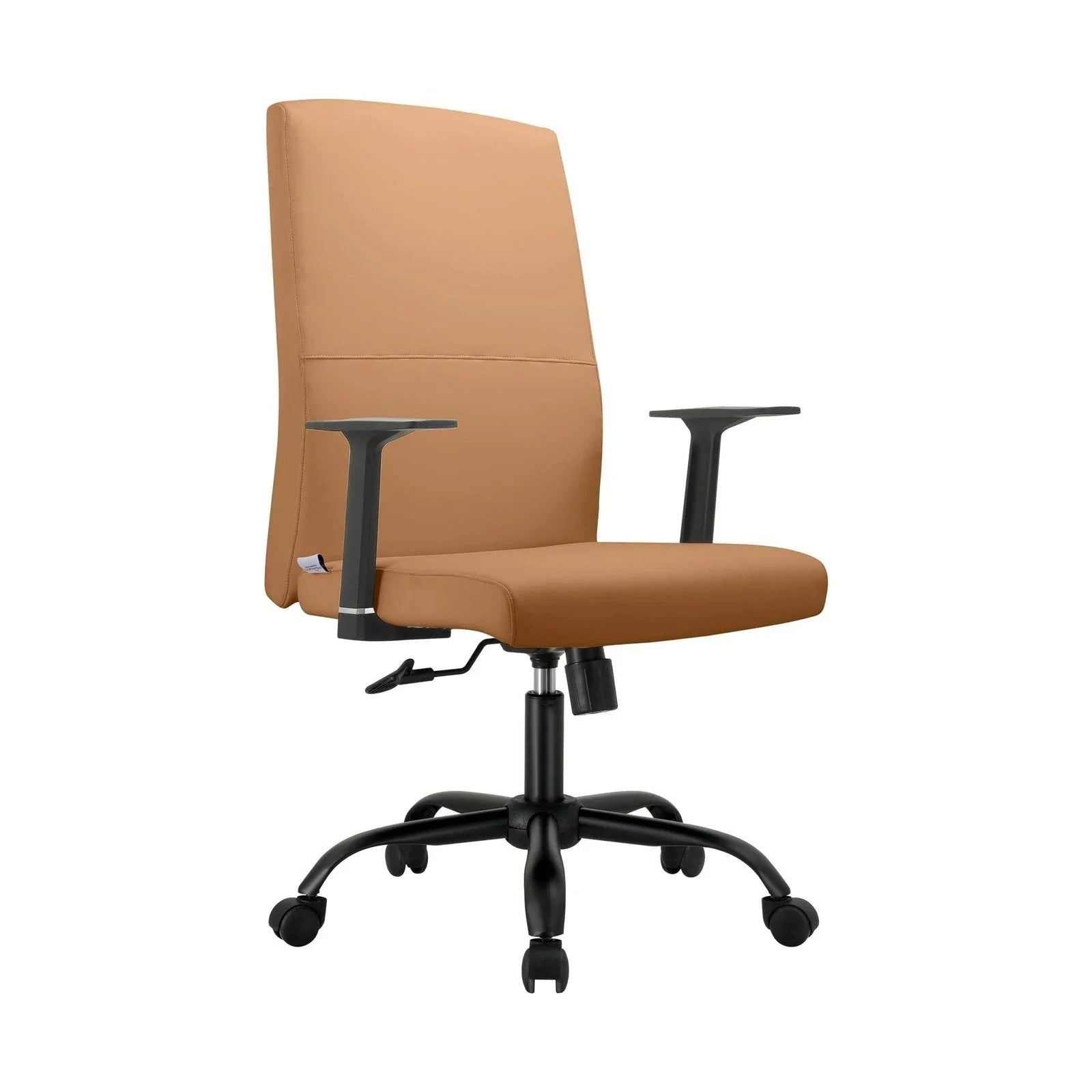 Evander Leather Office Chair in Aluminum with Adjustable Height and Swivel - Elax Furniture