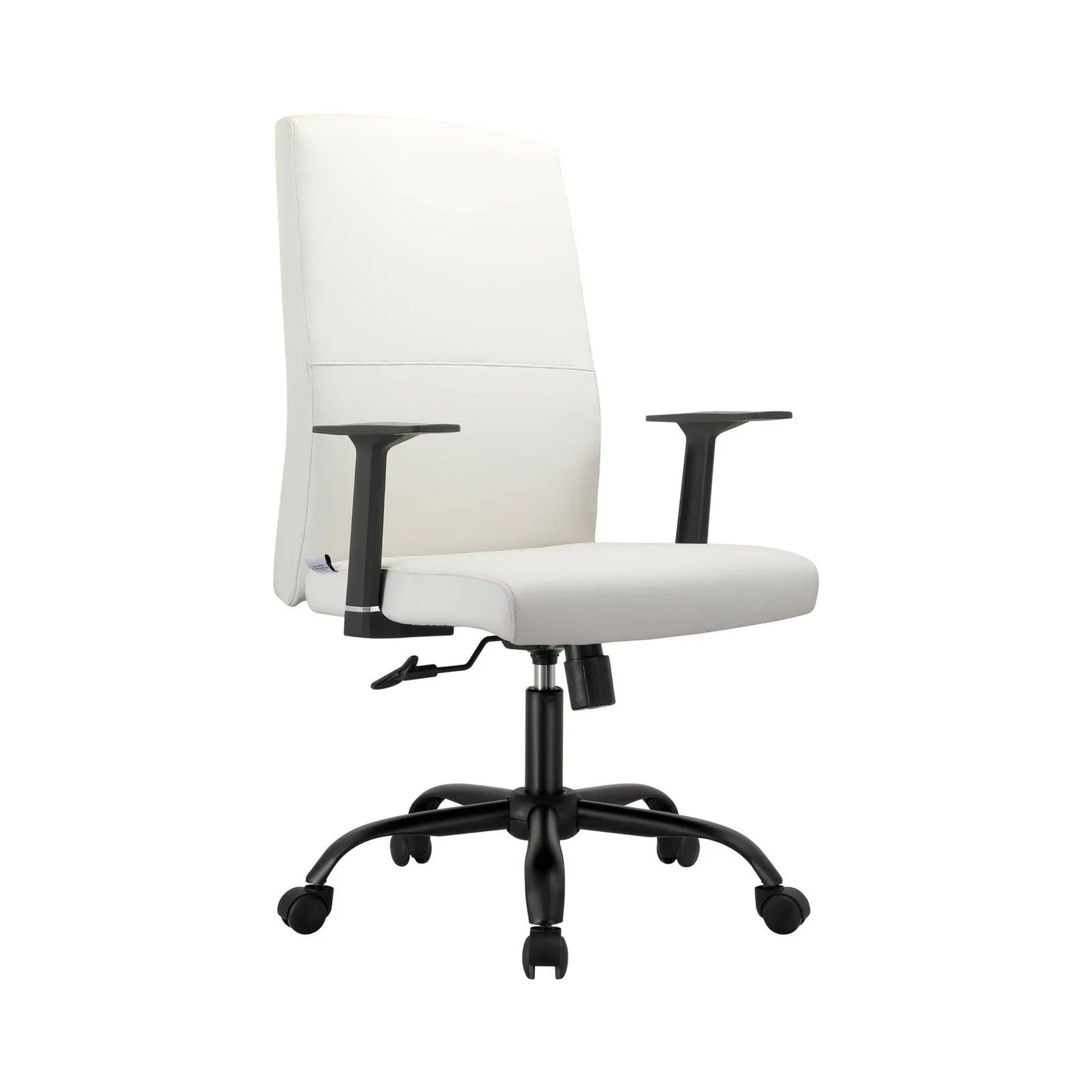 Evander Leather Office Chair in Aluminum with Adjustable Height and Swivel - Elax Furniture
