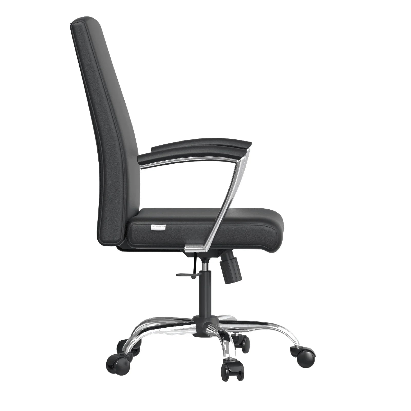 Evander Modern Swivel Office Chair in Faux Leather with Adjustable Height and Silver Frame - Elax Furniture