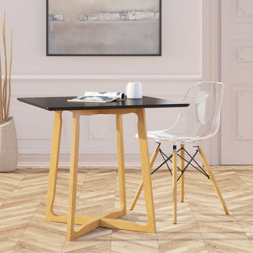 Cresco Modern Dining Side Chair in Curved Back Design with Multiple Base Options: Wood, Acrylic, Chrome & Gold Eiffel Design - Elax Furniture
