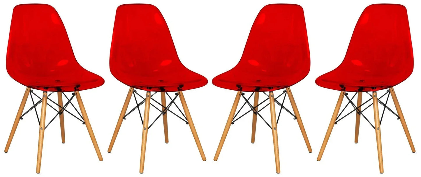 Dover Modern Dining Chair Molded Side Chair Set of 4 - Elax Furniture