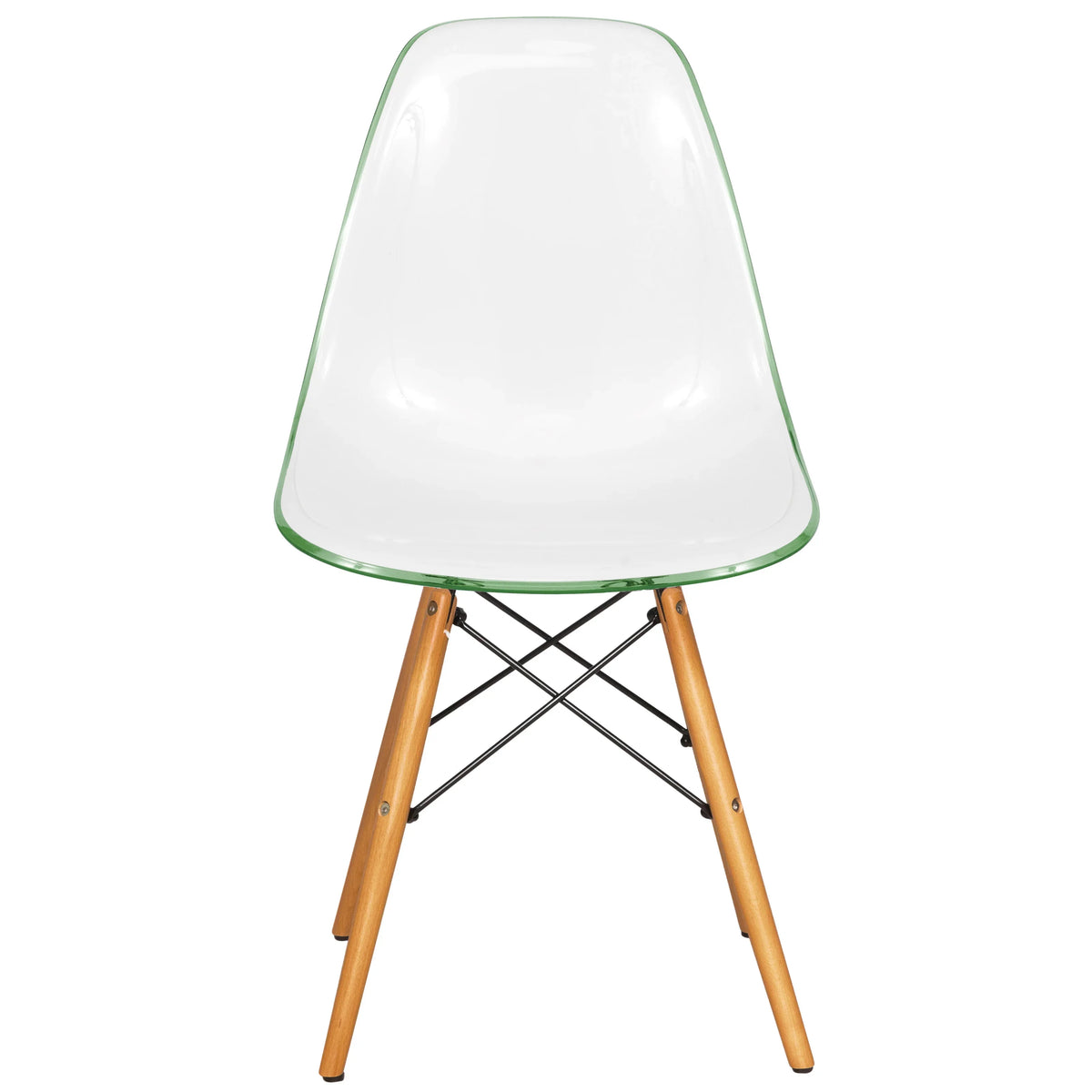 Cresco Modern Dining Side Chair in Curved Back Design with Multiple Base Options: Wood, Acrylic, Chrome & Gold Eiffel Design - Elax Furniture