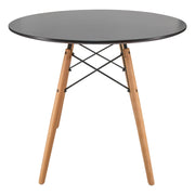 Dover 3-Piece Dining Set with Round Black MDF Top Bistro Table and 2 Plastic Chairs - Elax Furniture