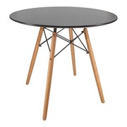 Dover Round Bistro Dining Table With Glass Tabletop and Beech Wood Eiffel Base - Elax Furniture