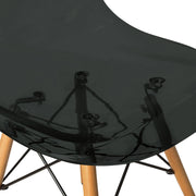 Dover 3-Piece Dining Set with Round Clear Glass Top Bistro Table and 2 Plastic Chairs - Elax Furniture