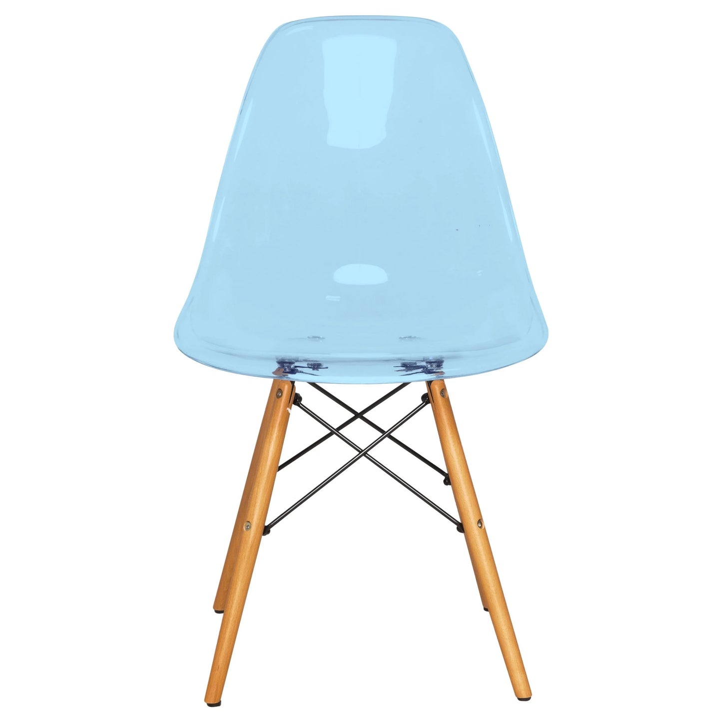 Dover 3-Piece Dining Set with Round Clear Glass Top Bistro Table and 2 Plastic Chairs - Elax Furniture