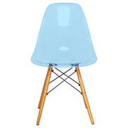 Dover 3-Piece Dining Set with Round Clear Glass Top Bistro Table and 2 Plastic Chairs - Elax Furniture