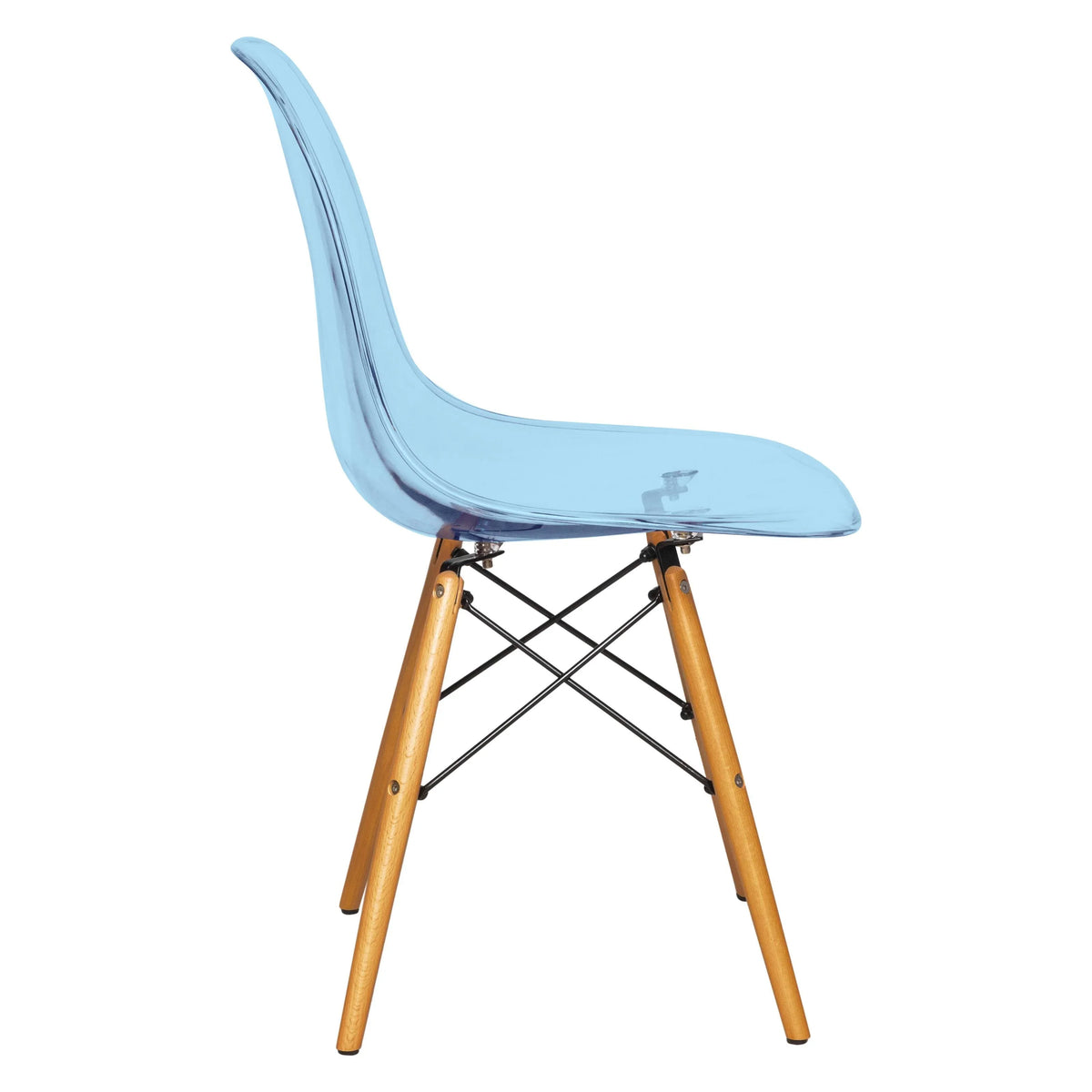 Dover 3-Piece Dining Set with Round Clear Glass Top Bistro Table and 2 Plastic Chairs - Elax Furniture