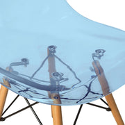 Dover 3-Piece Dining Set with Round Clear Glass Top Bistro Table and 2 Plastic Chairs - Elax Furniture