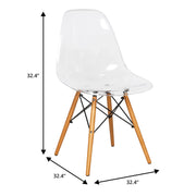 Dover 3-Piece Dining Set with Round Clear Glass Top Bistro Table and 2 Plastic Chairs - Elax Furniture