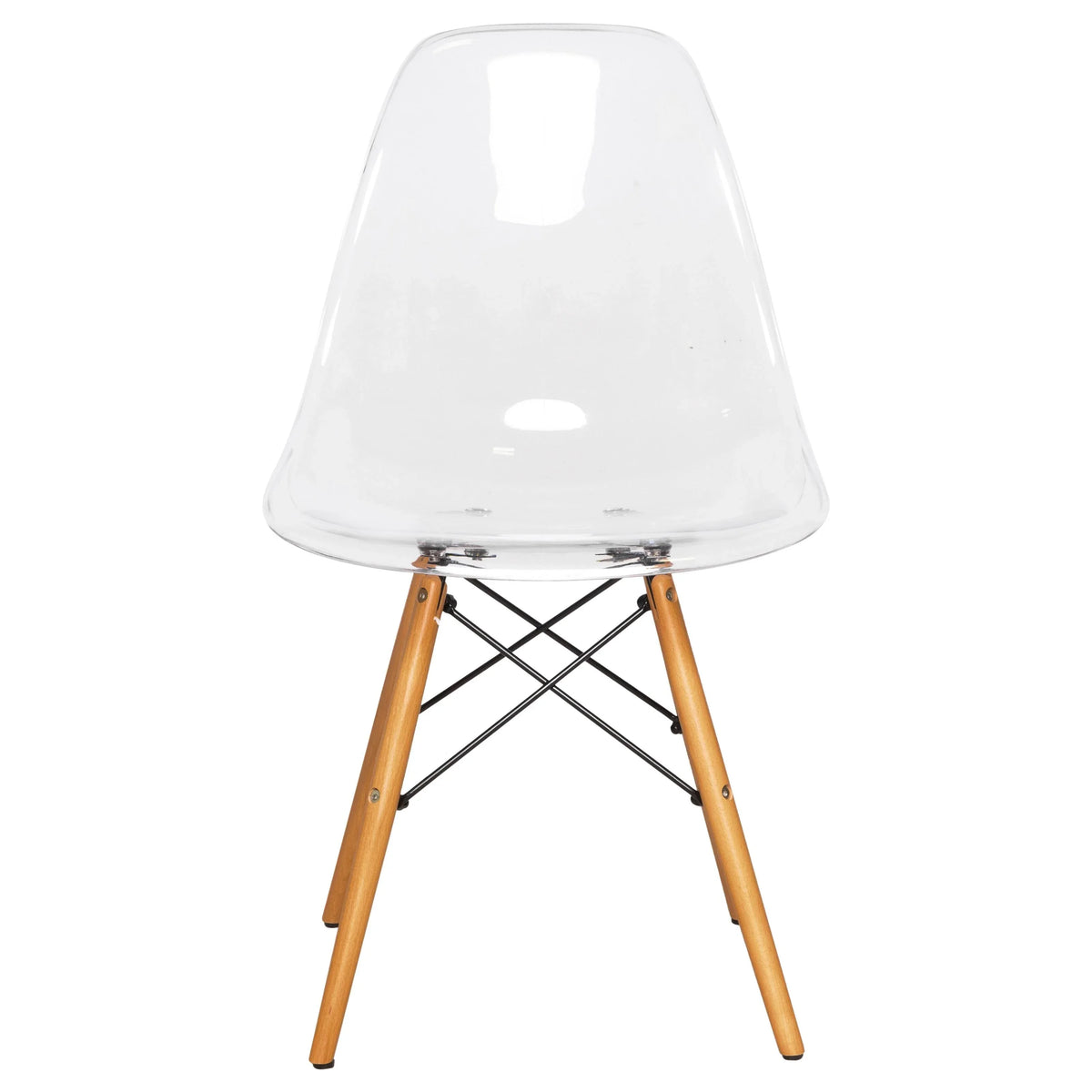 Dover 3-Piece Dining Set with Round Clear Glass Top Bistro Table and 2 Plastic Chairs - Elax Furniture