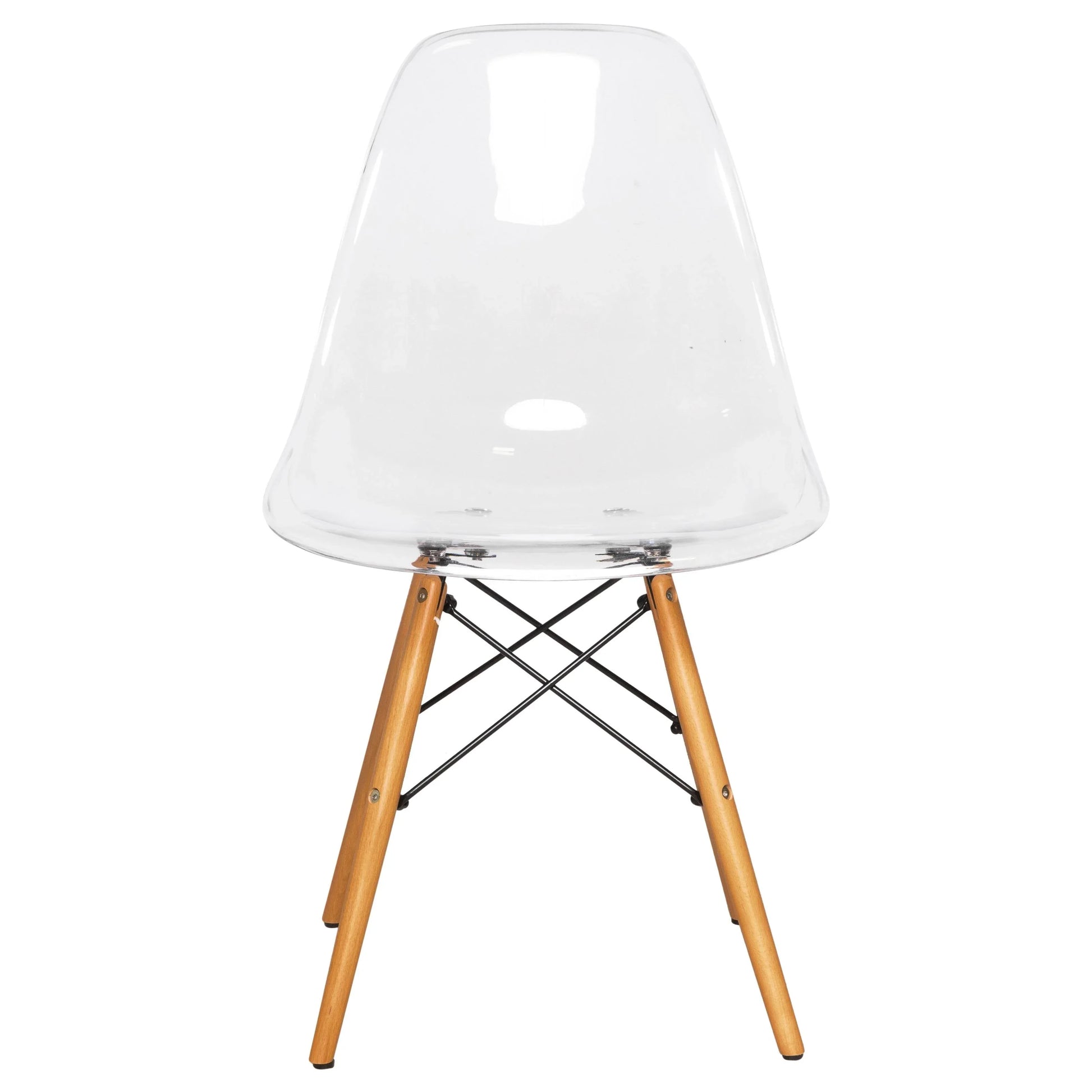 Dover 3-Piece Dining Set with Round Clear Glass Top Bistro Table and 2 Plastic Chairs - Elax Furniture