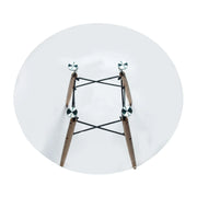 Dover Round Bistro Dining Table With Glass Tabletop and Beech Wood Eiffel Base - Elax Furniture