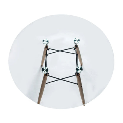 Dover Round Bistro Dining Table With Glass Tabletop and Beech Wood Eiffel Base - Elax Furniture