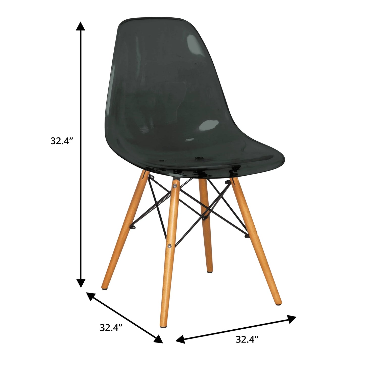 Dover 3-Piece Dining Set with Round White MDF Top Bistro Table and 2 Plastic Chairs - Elax Furniture