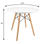 Dover 3-Piece Dining Set with Round White MDF Top Bistro Table and 2 Plastic Chairs - Elax Furniture
