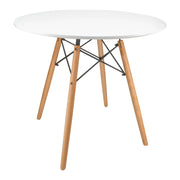 Dover 3-Piece Dining Set with Round White MDF Top Bistro Table and 2 Plastic Chairs - Elax Furniture