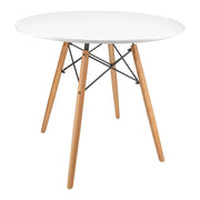 Dover Round Bistro Dining Table With Glass Tabletop and Beech Wood Eiffel Base - Elax Furniture