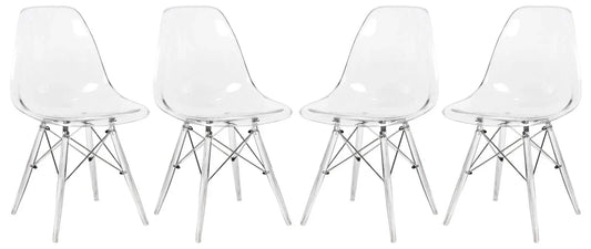 Dover Molded Side Chair with Acrylic Base, Set of 4 - Elax Furniture
