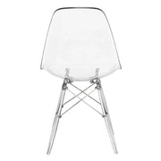 Cresco Modern Dining Side Chair in Curved Back Design with Multiple Base Options: Wood, Acrylic, Chrome & Gold Eiffel Design - Elax Furniture