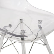 Cresco Modern Dining Side Chair in Curved Back Design with Multiple Base Options: Wood, Acrylic, Chrome & Gold Eiffel Design - Elax Furniture