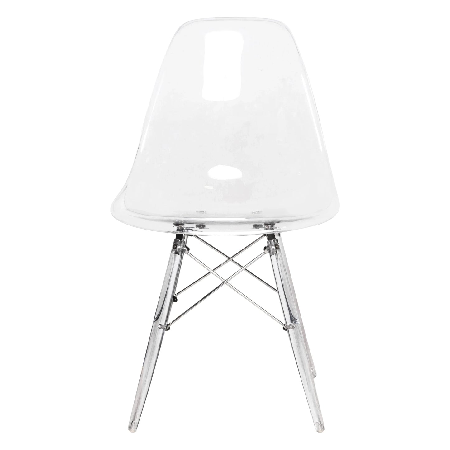 Cresco Modern Dining Side Chair in Curved Back Design with Multiple Base Options: Wood, Acrylic, Chrome & Gold Eiffel Design - Elax Furniture