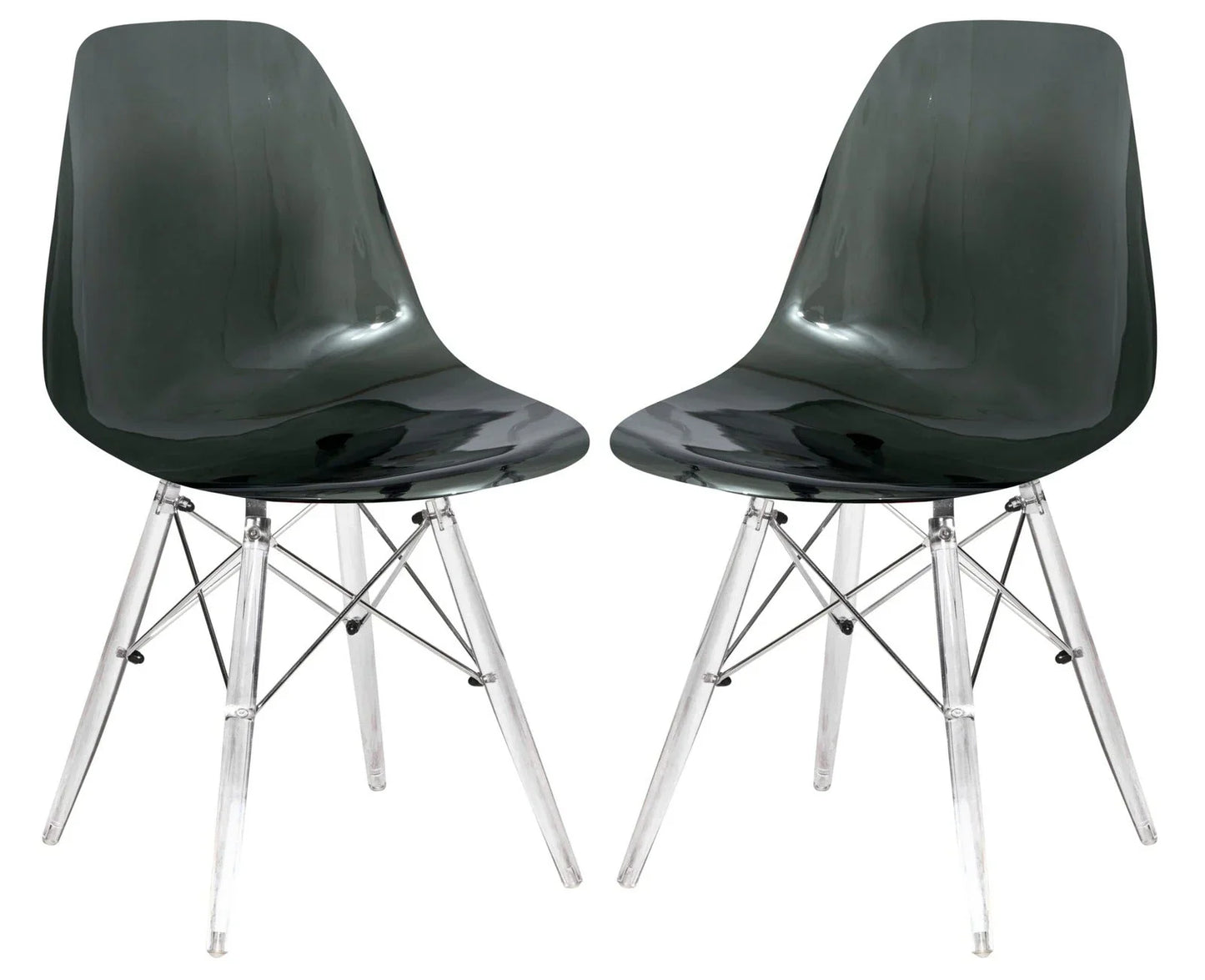 Dover Molded Side Chair with Acrylic Base, Set of 2 - Elax Furniture