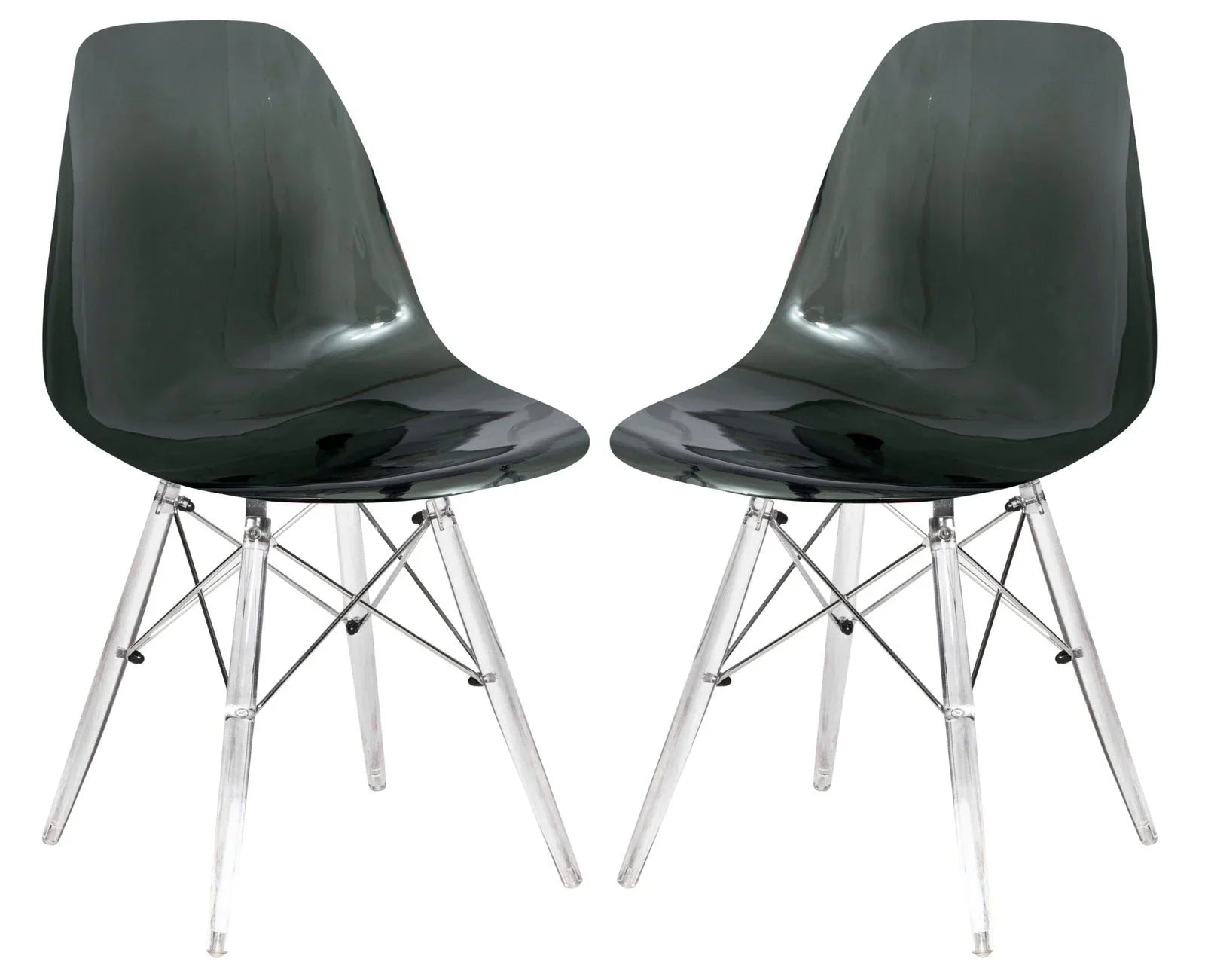 Dover Molded Side Chair with Acrylic Base, Set of 2 - Elax Furniture